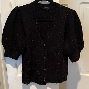 Chic Black Puff Sleeve Top